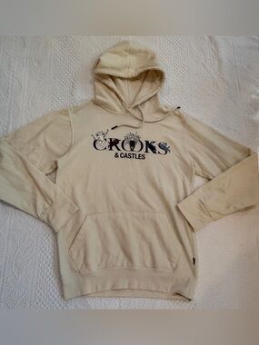 Crooks And Castles Hoodie Sweatshirt Adult Size Small S Cream Pullover
